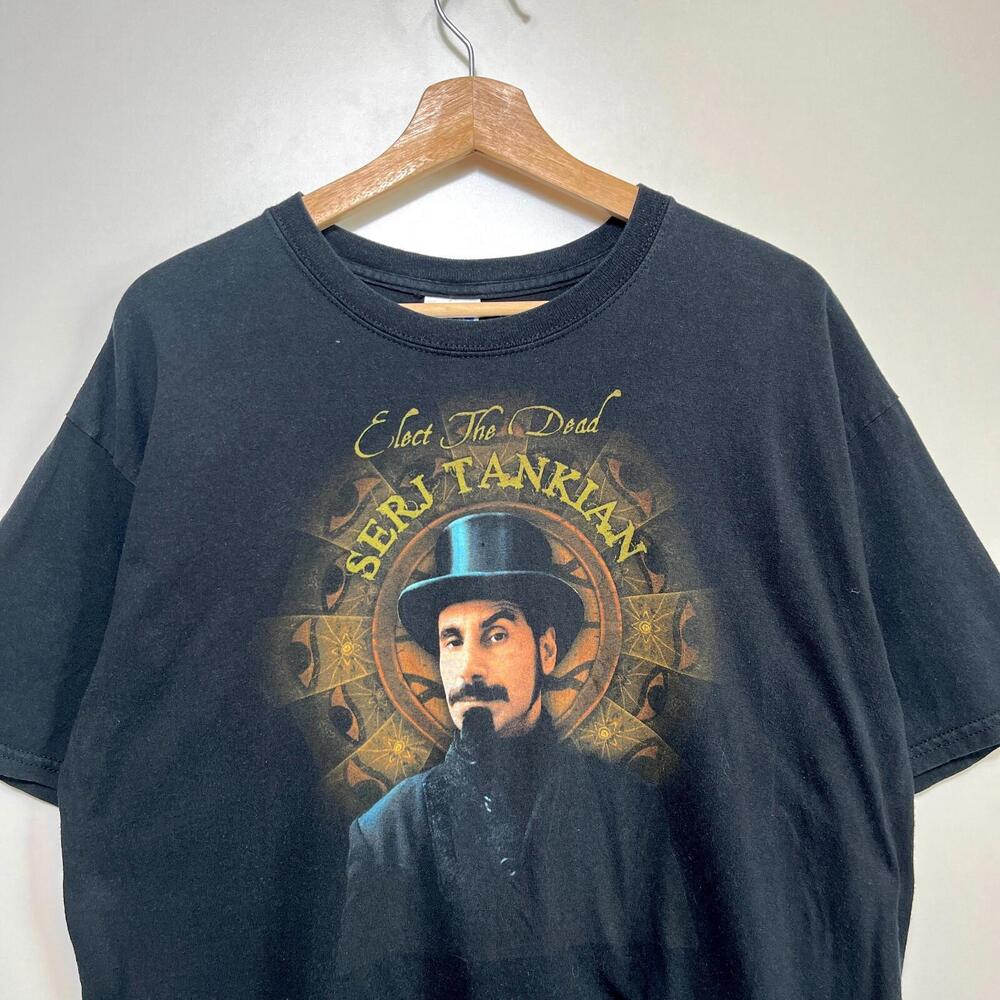 Vintage 00s Serj Tankian Elect The Dead Black T-shirt Size L System of a Down
